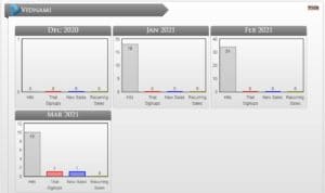 Vidnami affiliate sales report in graph
