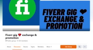 Fiverr gig exchange and promotion